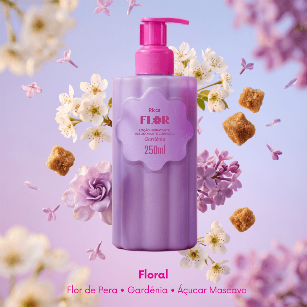 Loção Hidratante Deo Corporal Ricca Flor Gardênia 250Ml — imagem 2 de 2