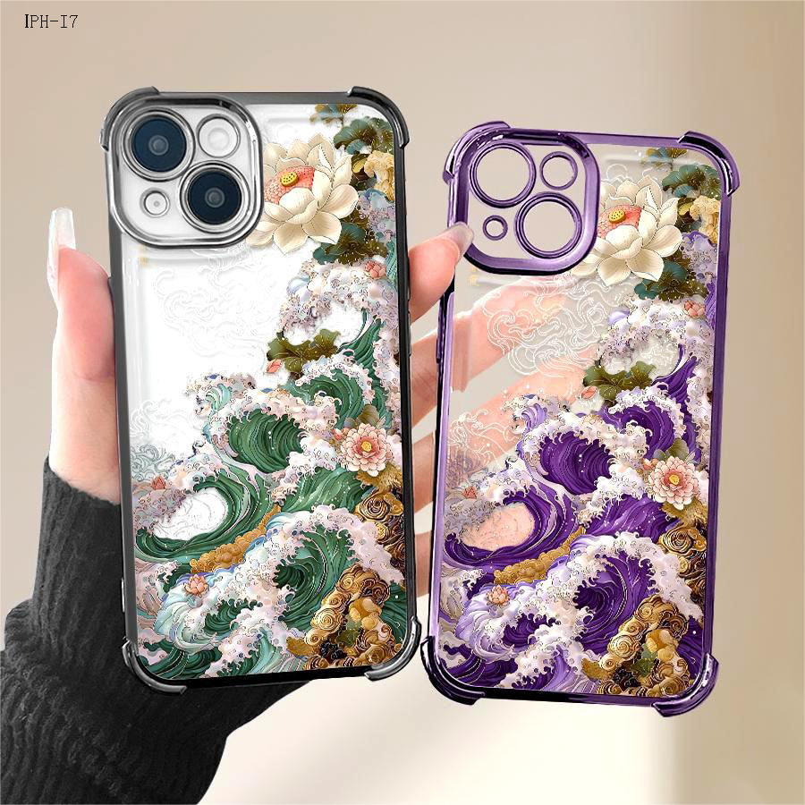 Capa Anti Impacto Transparente Luxo Para iPhone 17 17E 16 16E 15 14 13 12 11 XR 7 8 SE Pro Max Plus Capas 0979FS