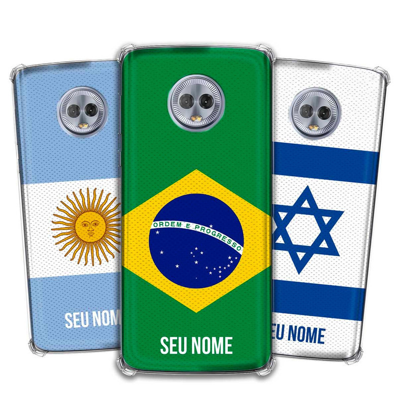 Capa Capinha - Motorola Moto G6 Plus - Bandeira Paises Copa do Mundo Personalizada Anti-Impacto