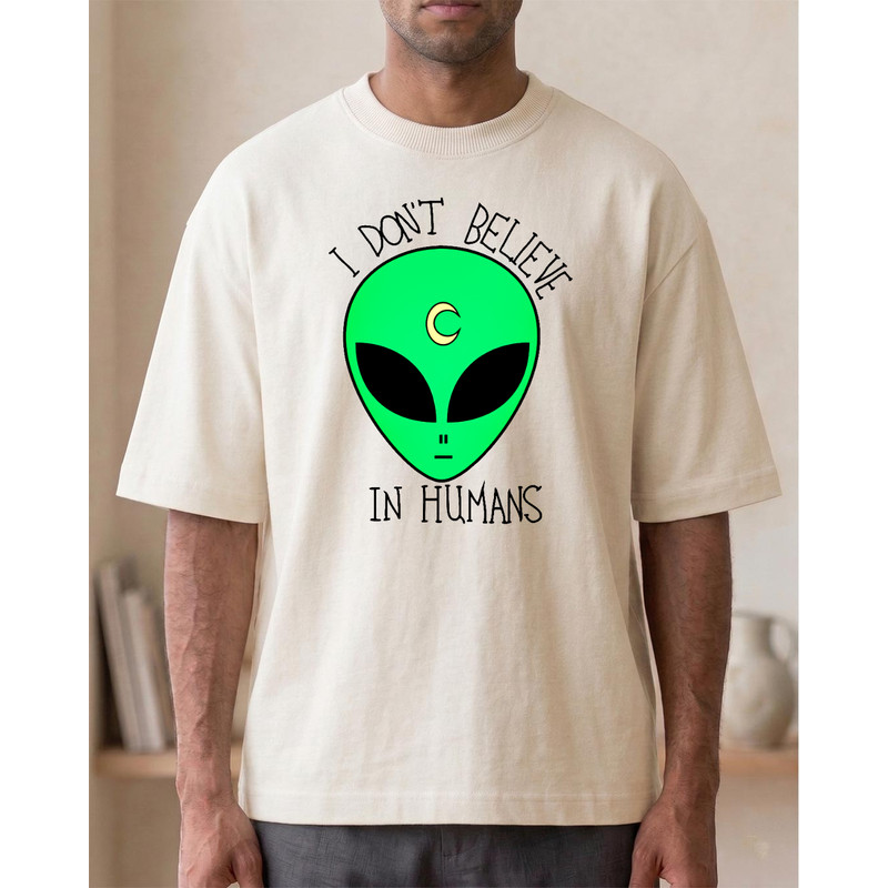 Camiseta Estampada I Don't Believe In Humans Personalizada Oversized Streetwear