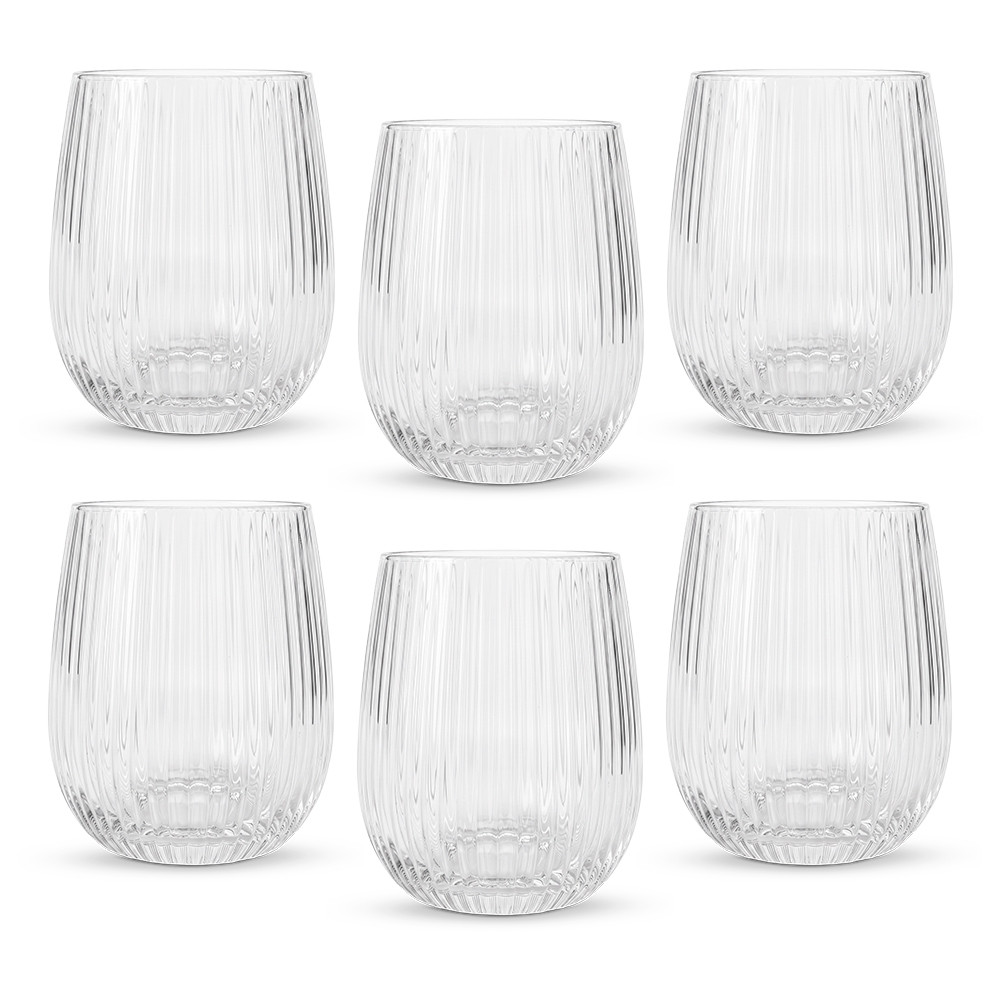 Jogo de Copos Baixo de Cristal Transparente Syrah Whisky 340ml - Lehaví