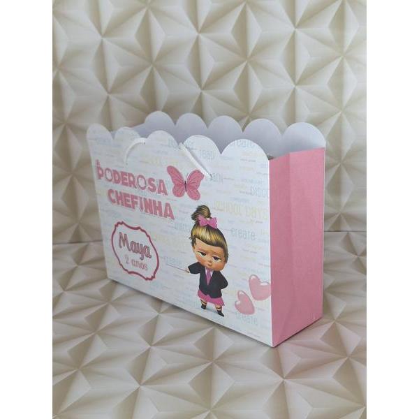 Kit Sacolinha Personalizada Poderosa Chefinha Rosa Lembrancinha Festa Aniversário Infantil Menina