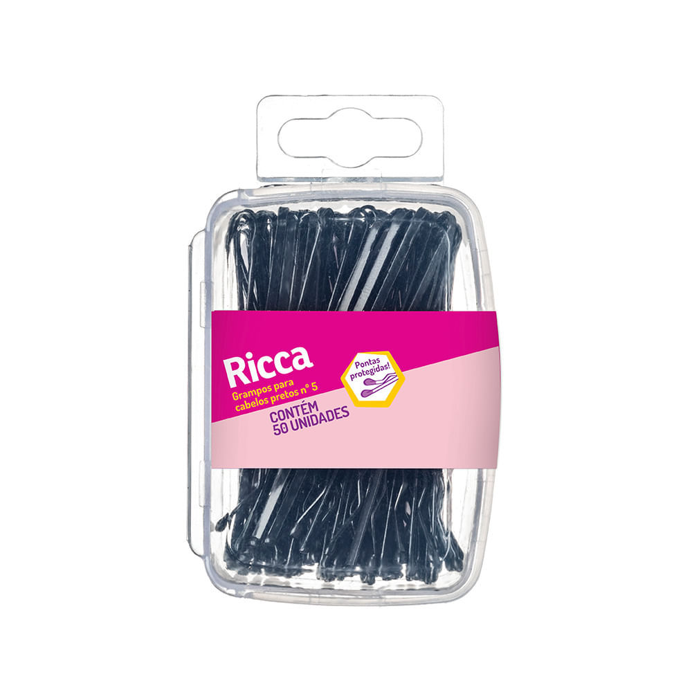 Grampo Para Cabelo Preto No5 Emb. Portátil Ricca