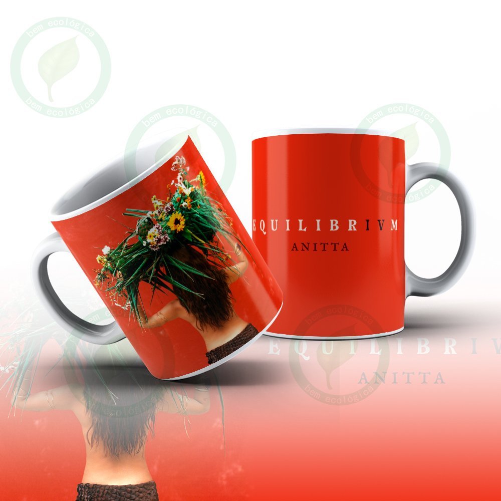 Caneca Personalizada Anitta Equilibrium Album POP Brasil Funk Musica Cerâmica 325ml
