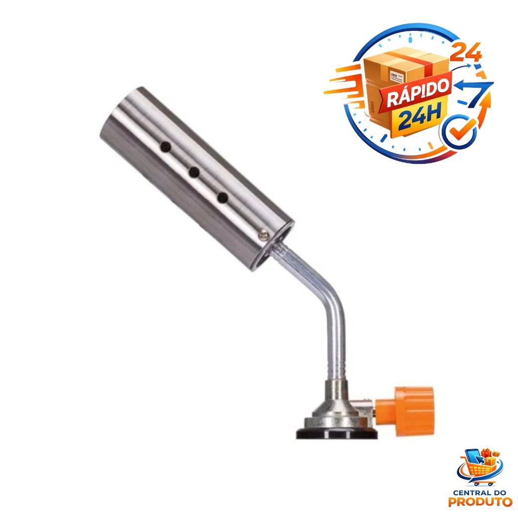 Maçarico Lança Chama Portátil Maxchama Turbo 1200°C Controle Manual Gás Butano Versátil Culinária e