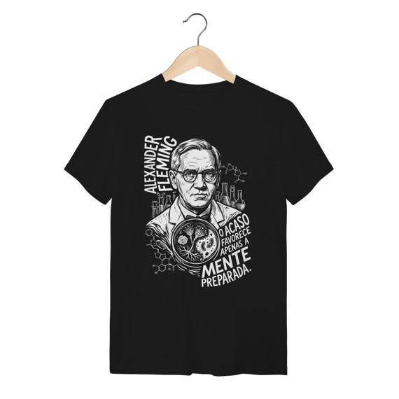 Camiseta Estampa Fleming Mente Preparada Biologia Frase