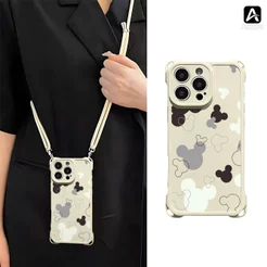 Capa Cordão Alça De Silicone Para Samsung Galaxy A16 A15 A14 A13 A12 4G 5G Capinha Desenho Case FSGS 9621