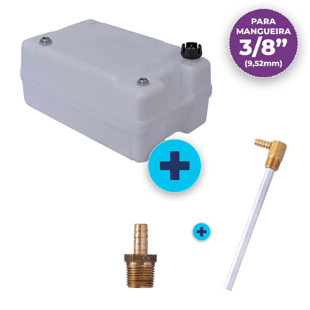 TANQUE 50 LITROS PARA GERADOR COM PESCADOR E RETORNO 3/8" - BRANCO