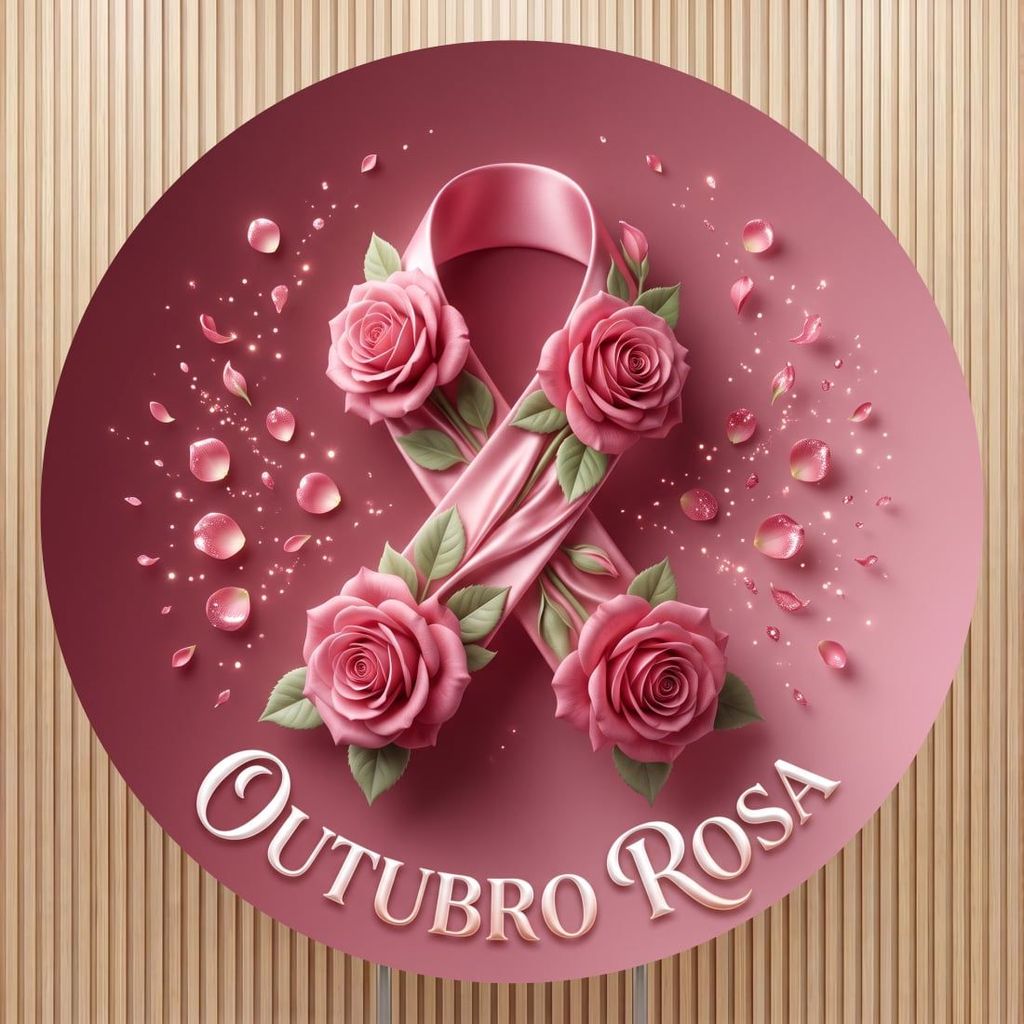 Painel Redondo Outubro Rosa Laço Feminino | Evento Temático | tecido premium | frete gratis | varios modelos