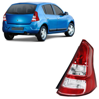 Lanterna Traseira Sandero 2012 2013 2014 Bicolor Lente Lisa Acrilico em Oferta na Shopee