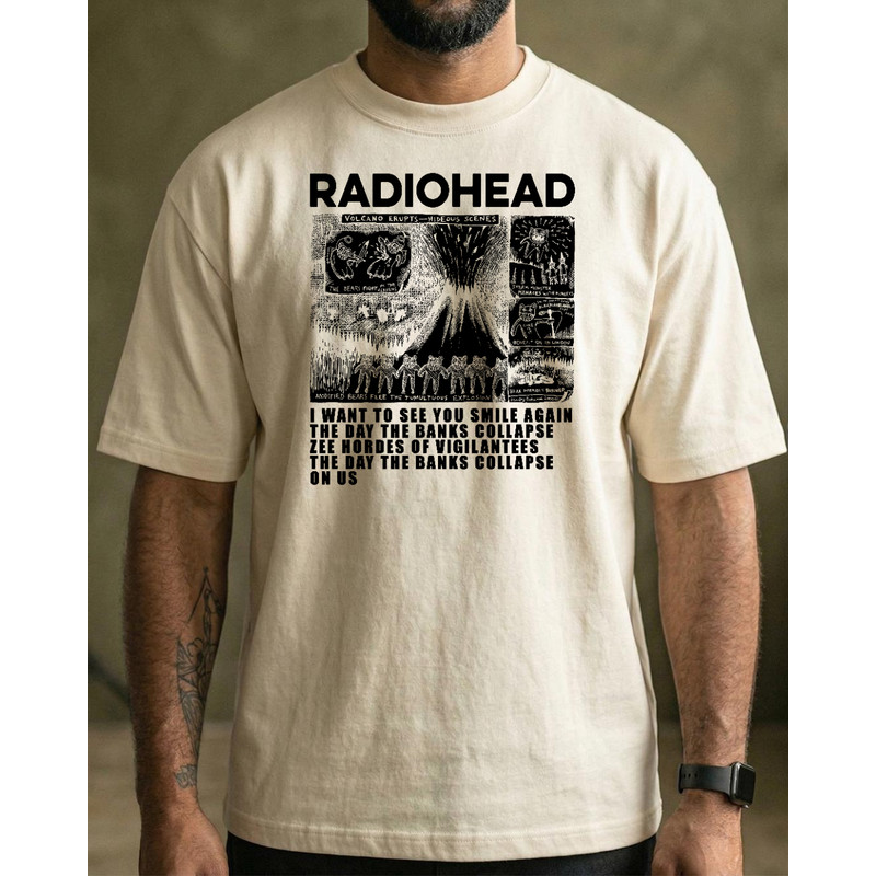 Camiseta Banda Radiohead Estampada Personalizada Oversized Streetwear