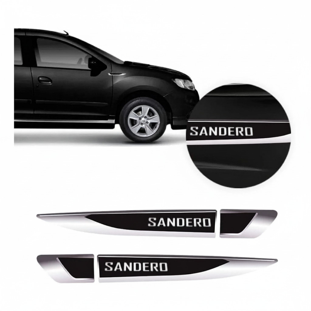 Kit Par Aplique Adesivo Lateral Renault Sandero