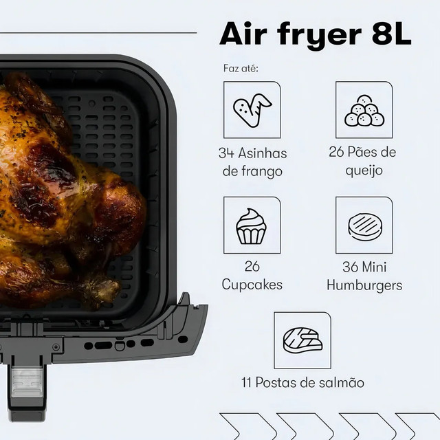 Air Fryer Itatiaia 5 Litros 110/127V Fritadeira Elétrica Sem Óleo Potente e Prática Para Dia a Dia