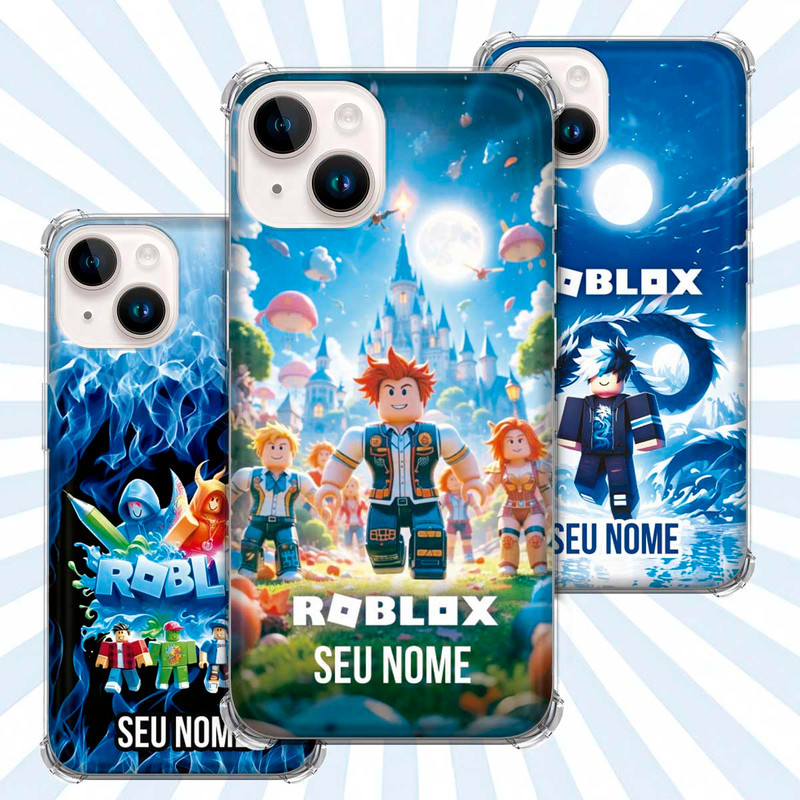 Capa Capinha - iPhone 14 Plus - Jogo Roblox Gamer Avatar Skin Personalizada Nome
