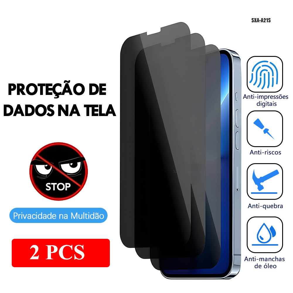 Película Cerâmica Anti-Espionagem Para Samsung Galaxy A21S A24 A25 A26 A23 A22 A50 A30 4G 5G Privacidade M001*2