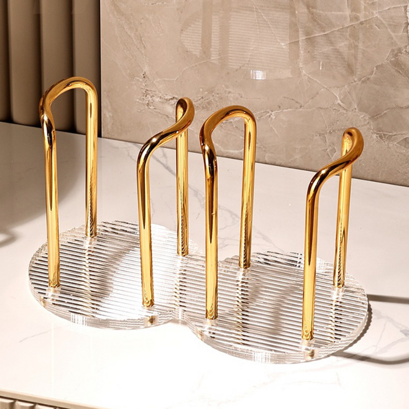 Suporte Para dourado Copos Acrílico Descartável De Chá De Água Prateleira Organizador Doméstico 4.92 Porta-copos único