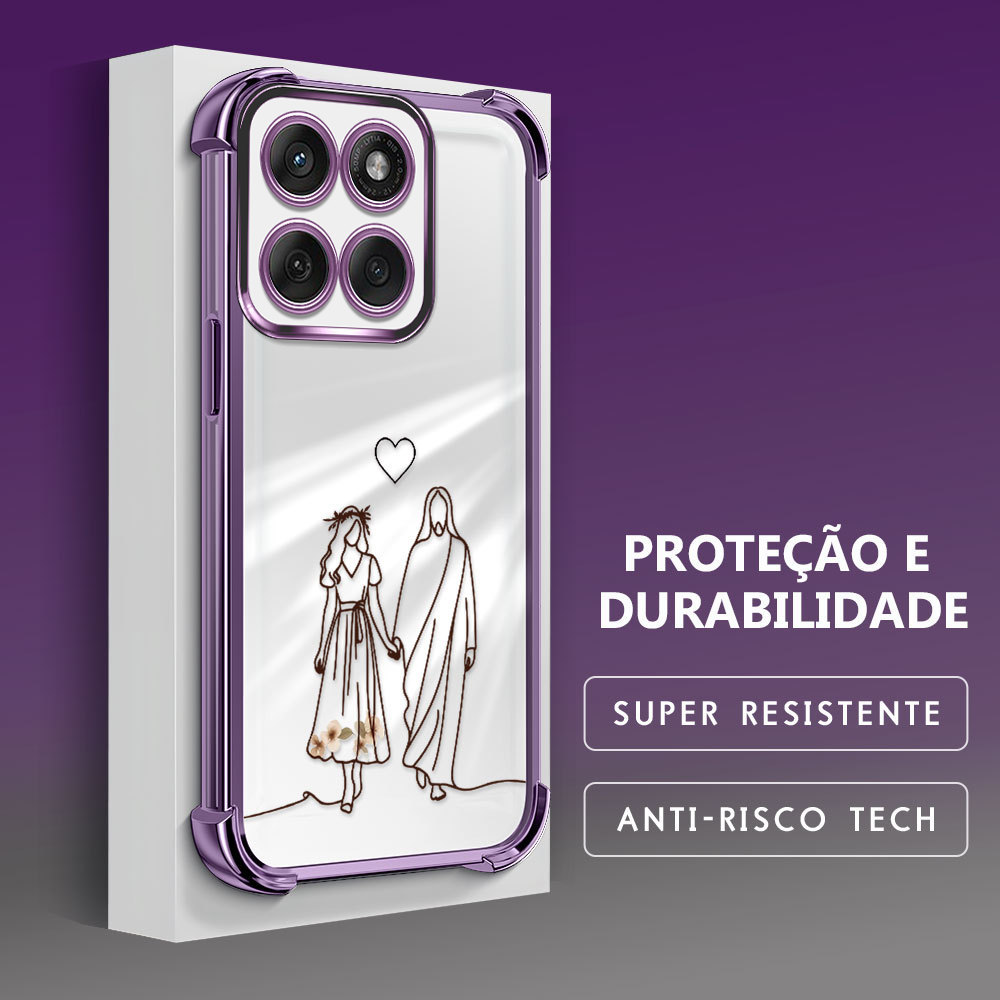 Capinha Anti-Queda Transparente Para Motorola Moto Edge 60 Fusion 60 5G Capa De Celular Macia Jesus FS0853
