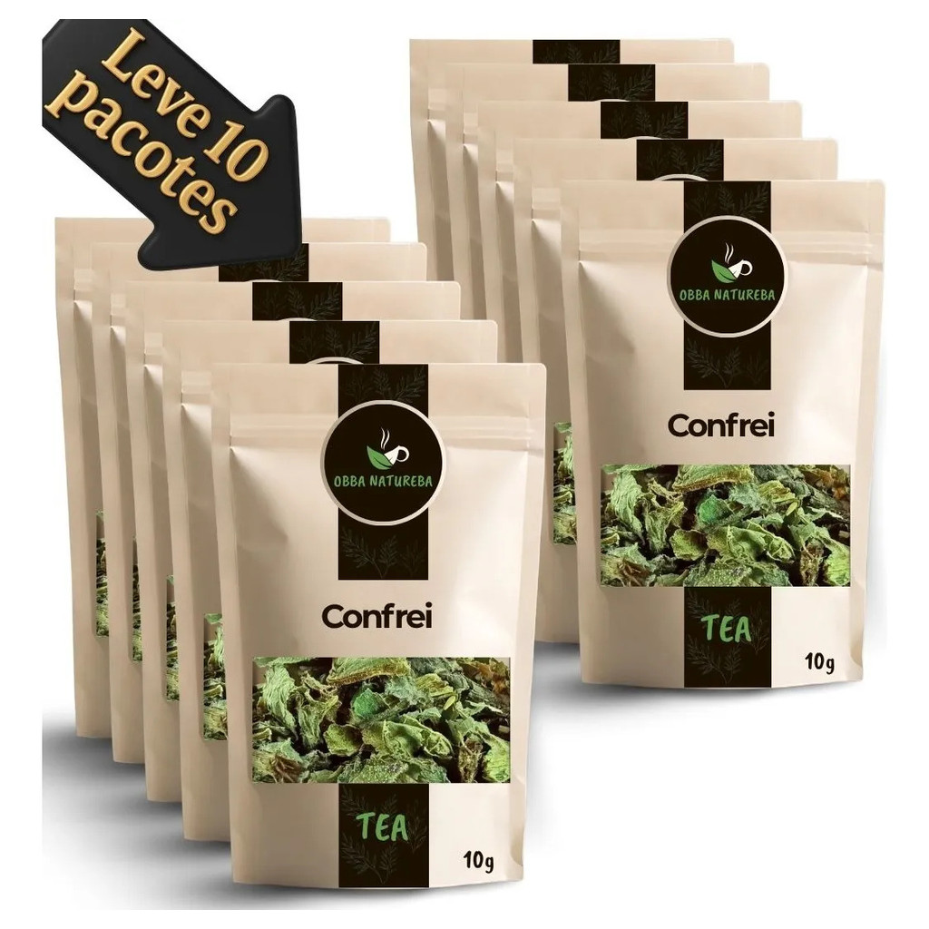 Confrei Ervas Secas para Chá Aroma Natural-Com 10 Pacotes
