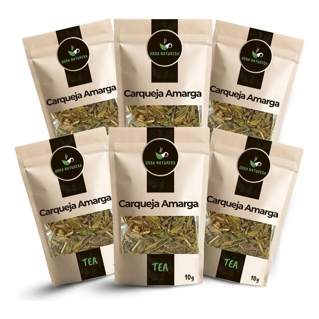 Carqueja Amarga para Chá Ervas Desidratadas Naturalmente Folhas Para Infusão - Leve 6 Pacotes