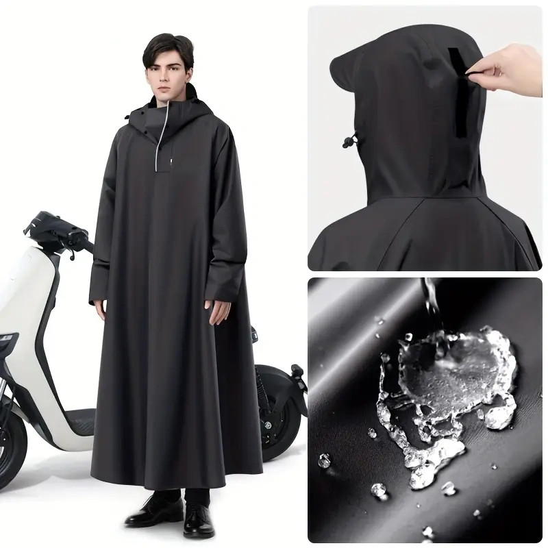 Capa de Chuva Impermeável e Respirável de Manga Comprida Para Motocicleta em Tecido Oxford, Unissex Vendido(s) - Cáqui X
