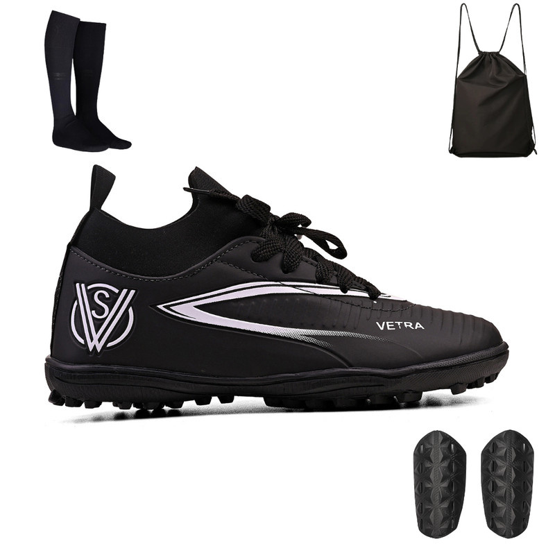 Kit de Chuteira Infantil Society Resistente e Macia + Mochila + Meião e Caneleira