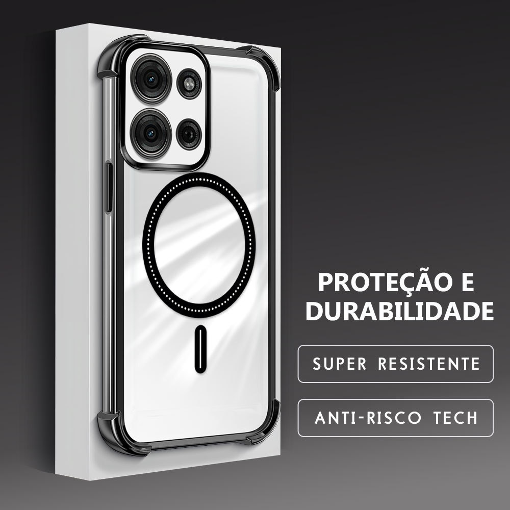 Capinha Anti-Queda Transparente Para Motorola Moto G75 5G Capa De Celular Macia Design Minimalista FS0842