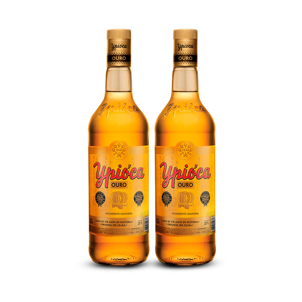 Combo Cachaça Ypióca Conta Gota Ouro 965ML - 2 Unidades