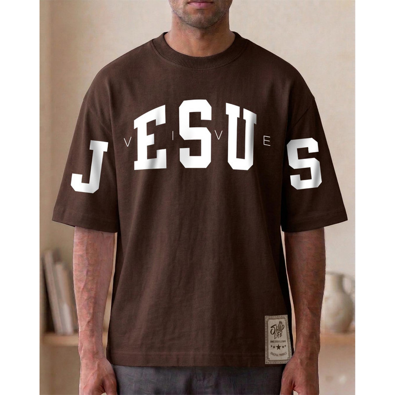 Camiseta Oversized Streetwear Estampada Personalizada Jesus Vive