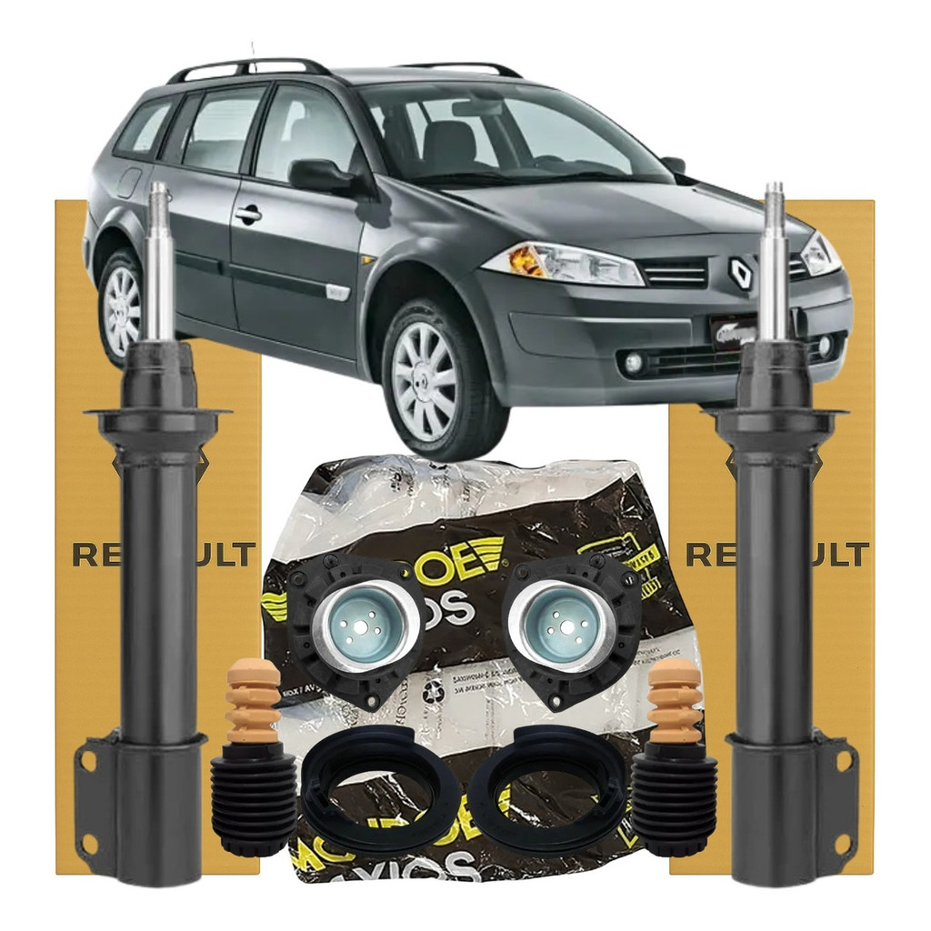 Par Amortecedor Dianteiro + Kit Coxim Axios Scenic Megane