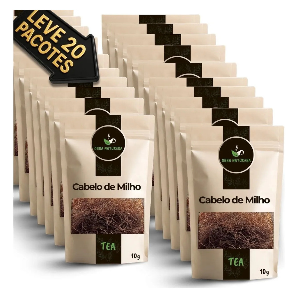 Chá de Cabelo de Milho Pronto para Infusão Produto Vegetal-Com 20 Pacotes