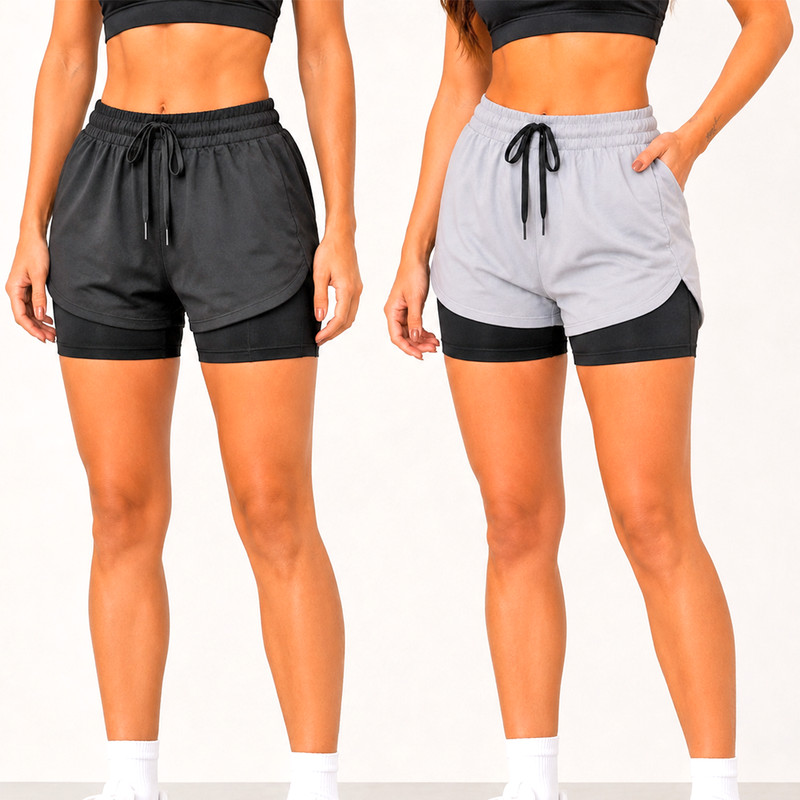 Kit Duo Treino Academia Com Shorts Interno Bolso Funcional Oferta Relâmpago Shortinho Bermuda Feminina