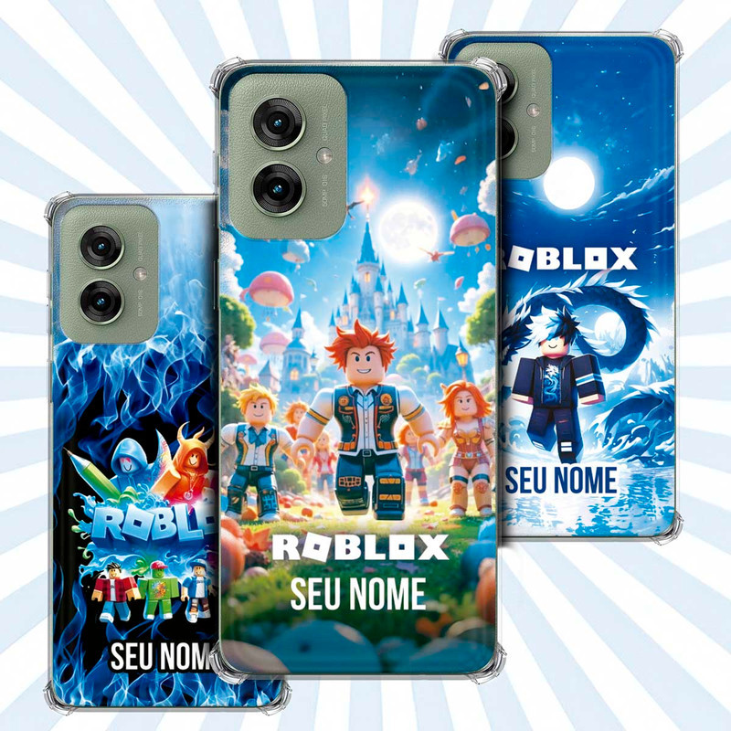 Capa Capinha - Motorola Moto G55 - Jogo Roblox Gamer Avatar Skin Personalizada Nome