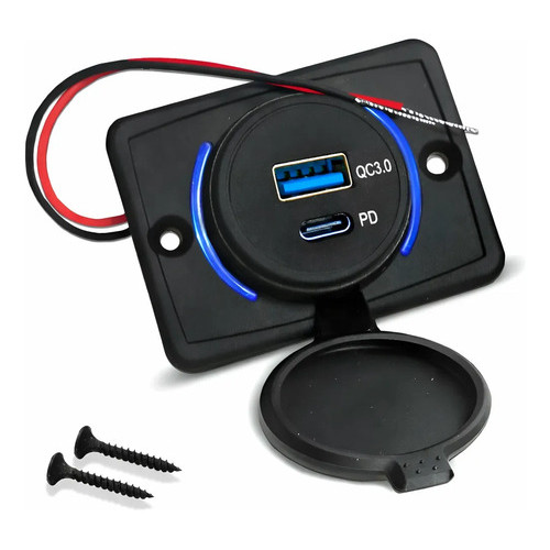 Tomada Carregador Veicular Motorhome Usb-a Usb-c 3.1 12/24v