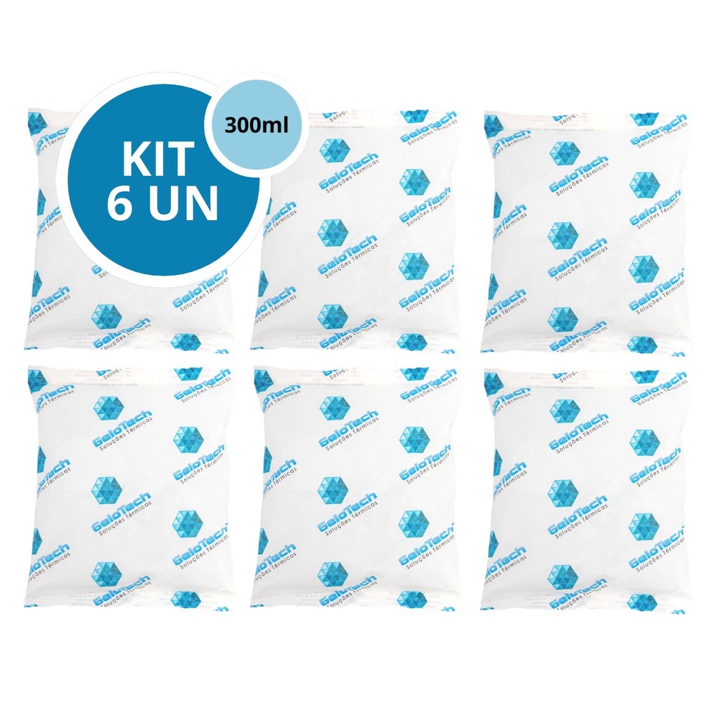 Kit Placa Gelo Bolsa Flexível 300 Gramas Gel Artificial para Manter Frio Alimentos e Medicamentos