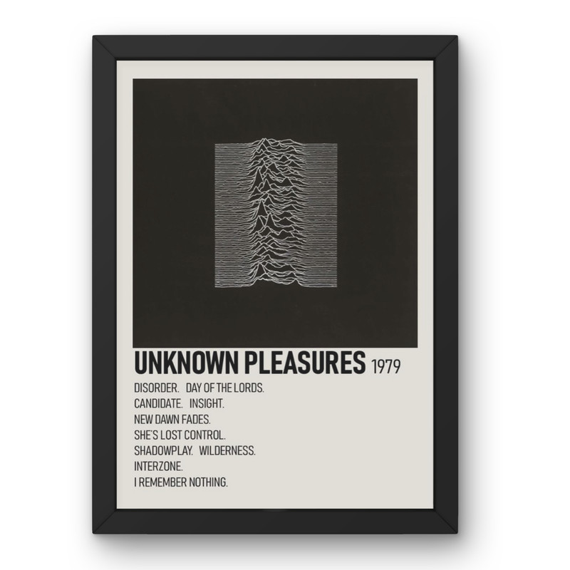 Quadro Decorativo Unknown Pleasures Joy Division 45x33cm