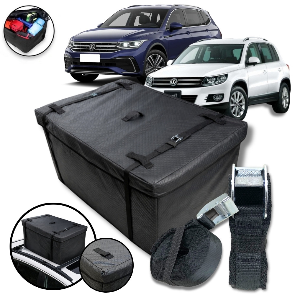 Bolsa Maleiro Teto Impermeável 370L +Cinta Premium VW Tiguan