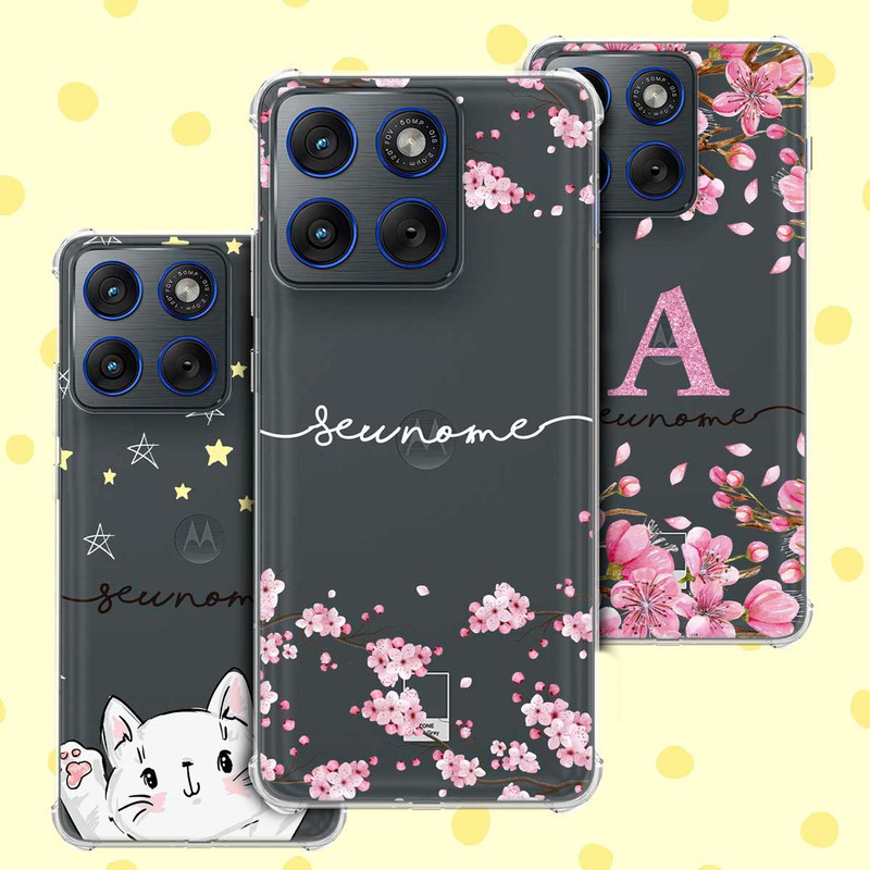 Capa Capinha - Motorola Moto Edge 70 - Transparente Personalizada Nome Inicial Letra Anti-Impacto