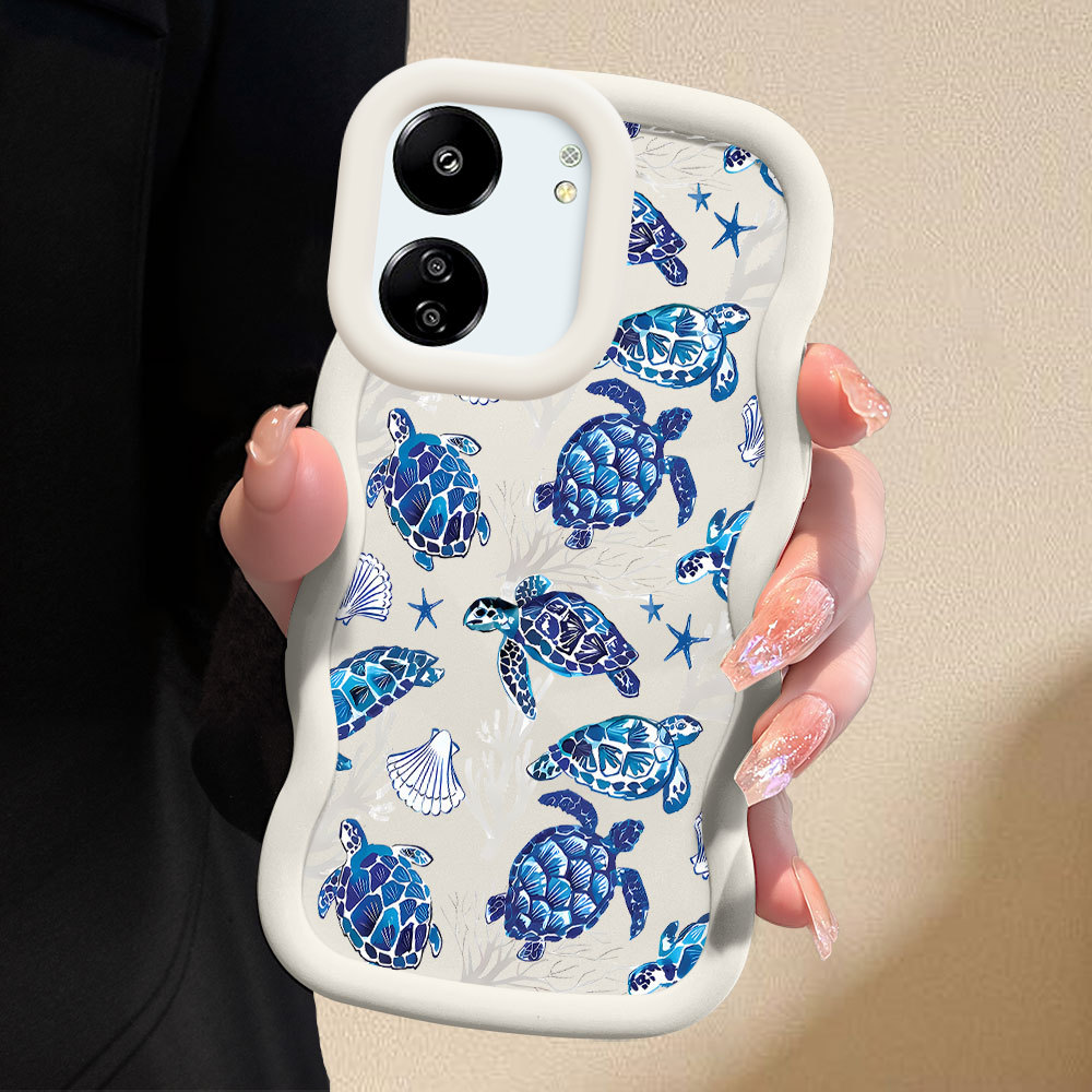 Capinha Fofo Para Xiaomi Redmi 13C 4G 5G Capa De Silicone Macia Estilo Simples Macaron Case 0471