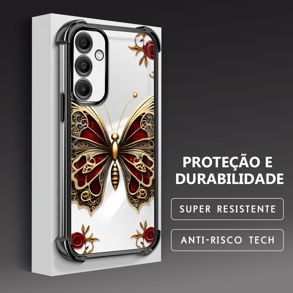Capinha Anti Impacto Transparente Para Samsung Galaxy A16 4G 5G Capa Borboleta Macia Proteção Case SJ 1081