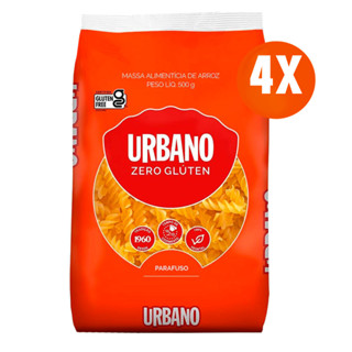 Kit 4x Macarrão de Arroz Parafuso sem Glúten Urbano 500g em Oferta na Shopee