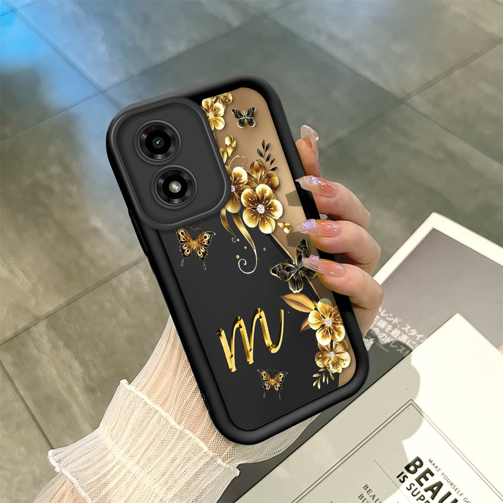 Capinha Estampa Letra Flor Para Motorola Moto G04 G04S E14 Capa Macia Silicone P