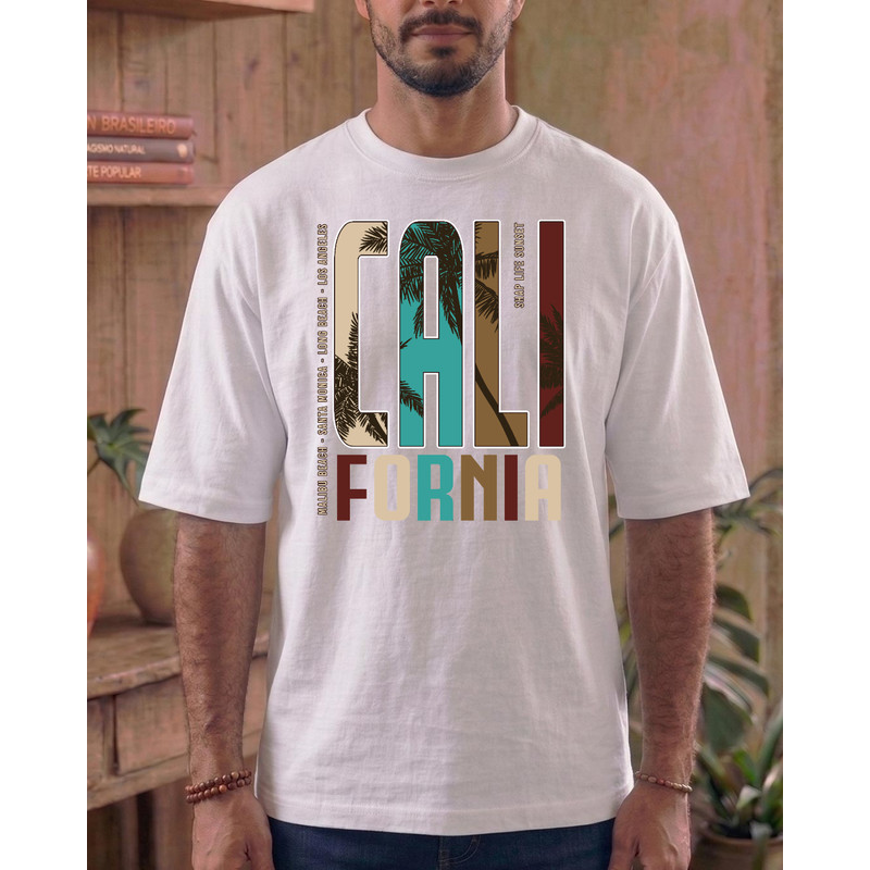 Camiseta Estampada California Personalizada Oversized Streetwear