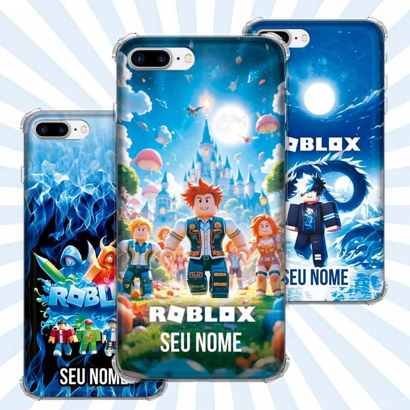 Capa Capinha - iPhone 7 Plus - Jogo Roblox Gamer Avatar Skin Personalizada Nome