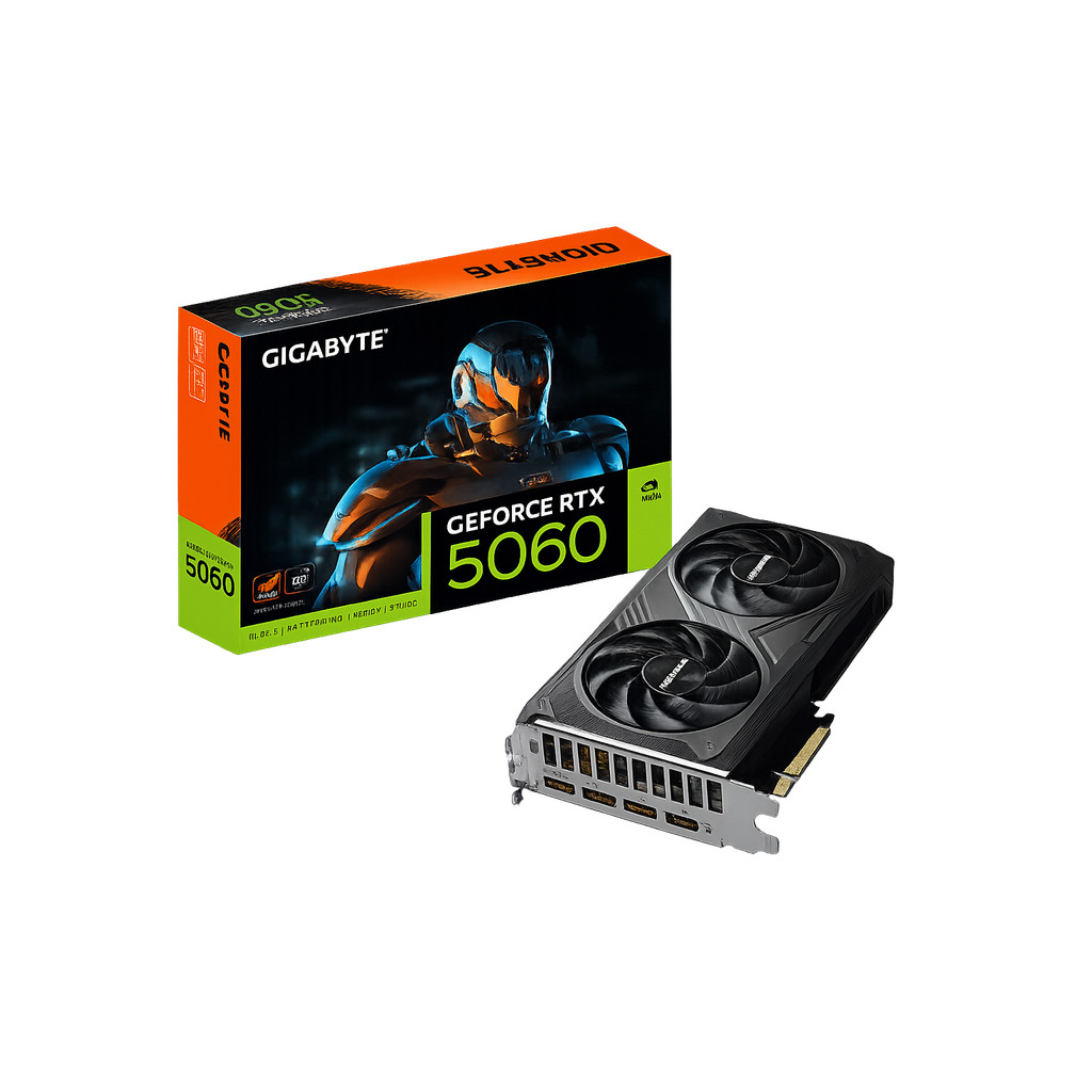 Placa de Vídeo Gigabyte RTX 5060 WindForce OC 8GB GDDR7 128bits - GV-N5060WF2OC-8GD