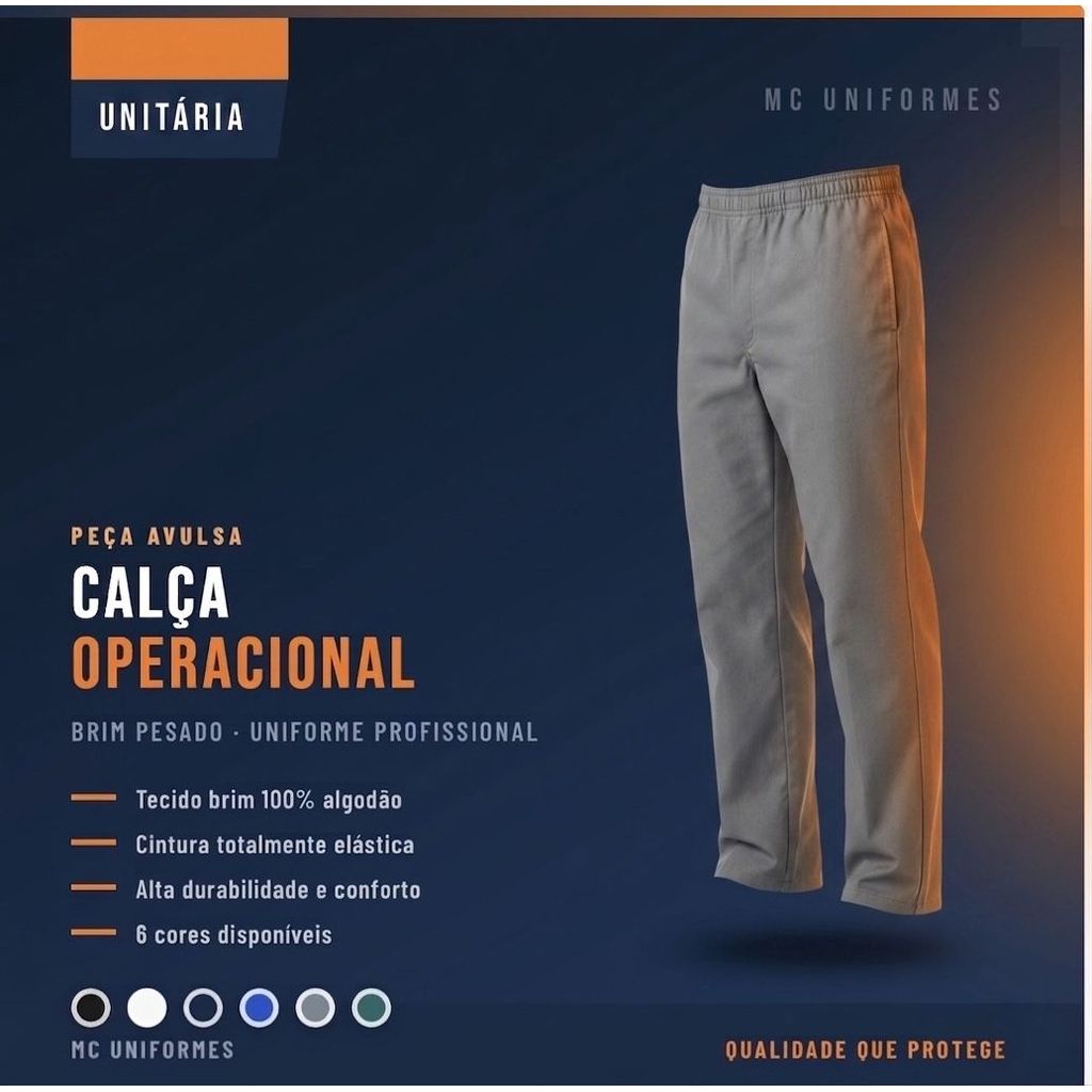 Calça Brim Operacional Reforçada Uniforme Todas as Cores