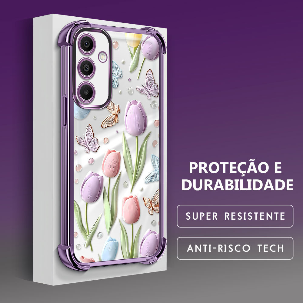 Capinha Anti Impacto Transparente Para Samsung Galaxy A16 4G 5G Capa Flor Macia Proteção Case SJ 1271
