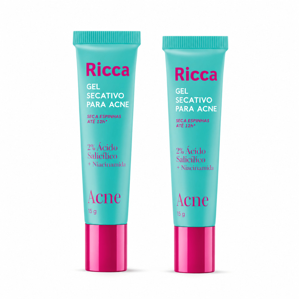 Kit Ricca Gel Secativo Acne 15ml Com