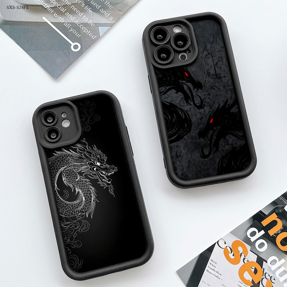 Capinha de Silicone Preta Para Samsung Galaxy S25 S24 S23 S22 S21 S20 FE Ultra 5G Capa de Celular Macia TY7872