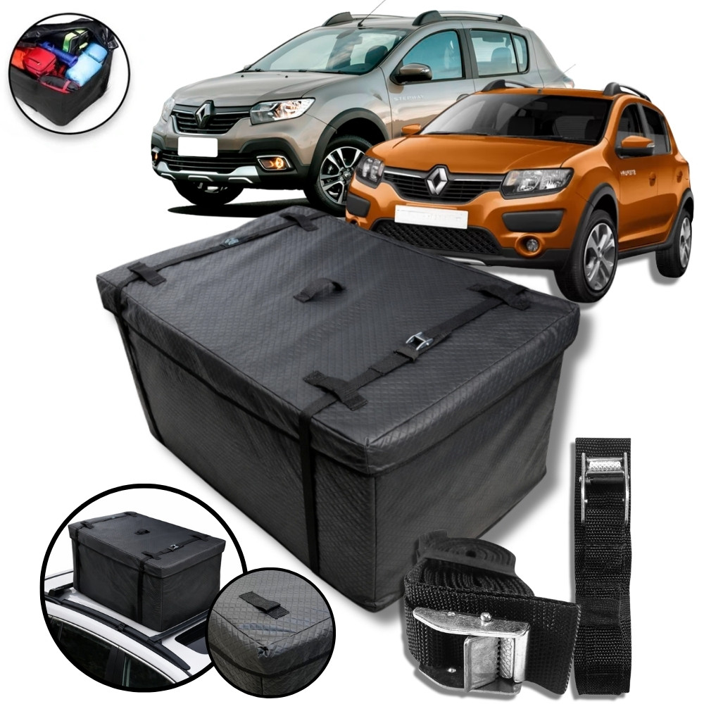 Bolsa Maleiro Teto Impermeável + Cinta 370l Sandero Stepway