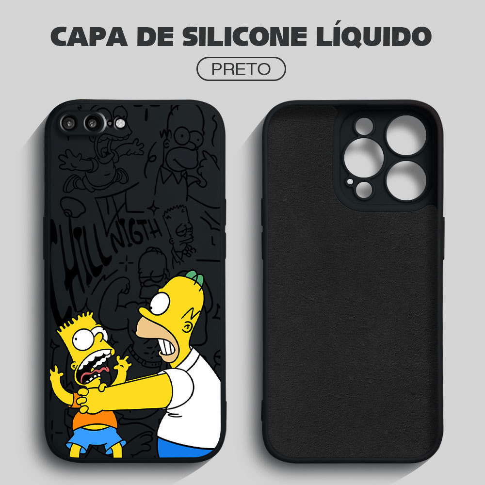 Capinha Simpsons Para iPhone 7 8 Plus Capa Macia Silicone Aveludada Protetora Case YT 0347
